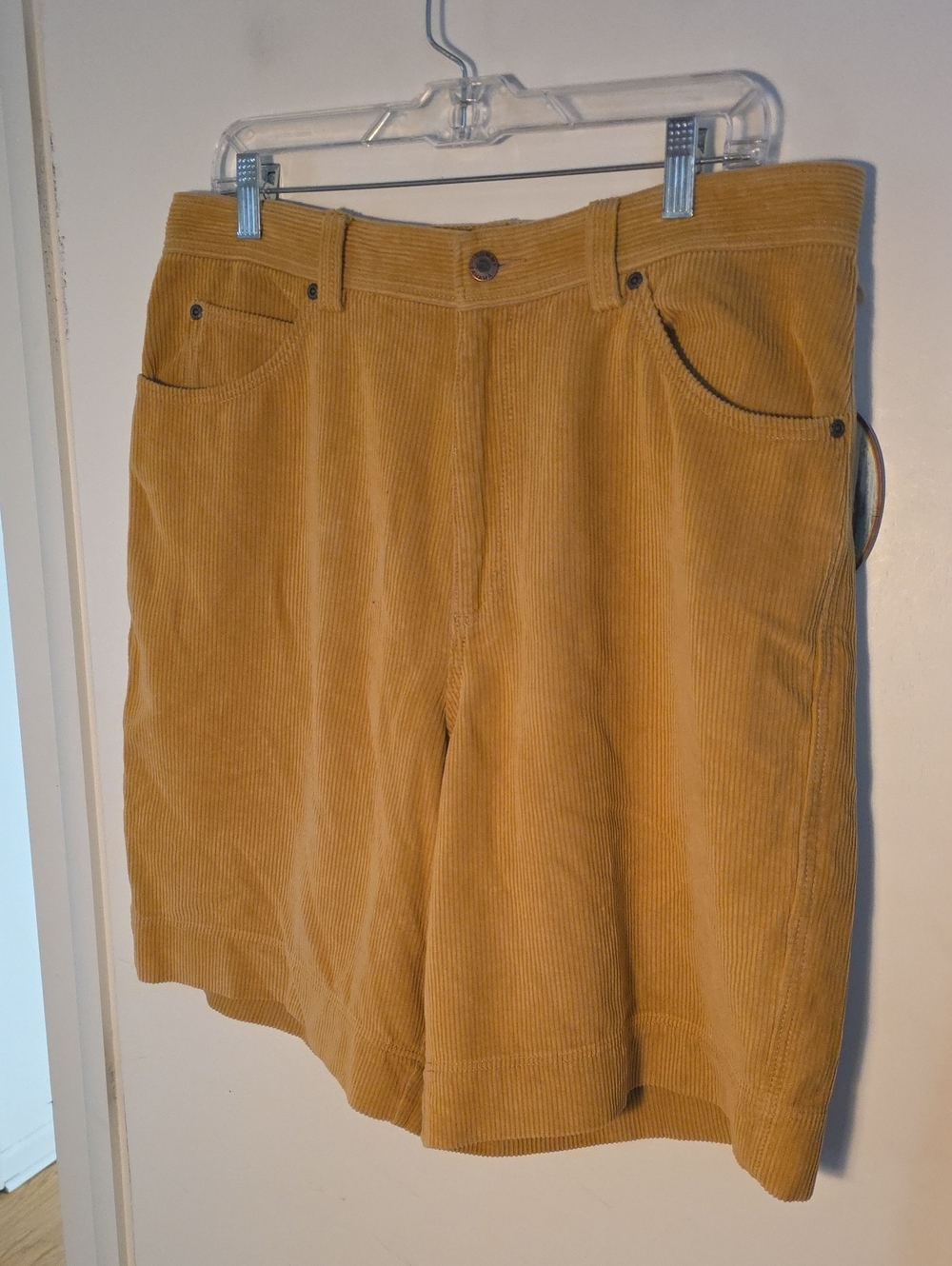 NWT Tommy Bahama Silk Blend Corduroy Shorts in Mustard 35" Waist 9" Inseam
